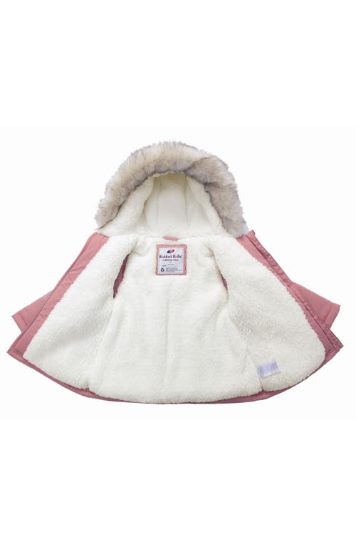 Rokka&rolla Toddler Borg Lining Puffer Coat In Rose Pink