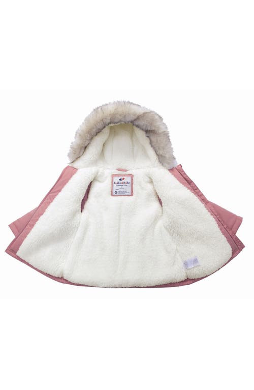 Shop Rokka&rolla Baby Borg Lining Puffer Coat In Rose Pink