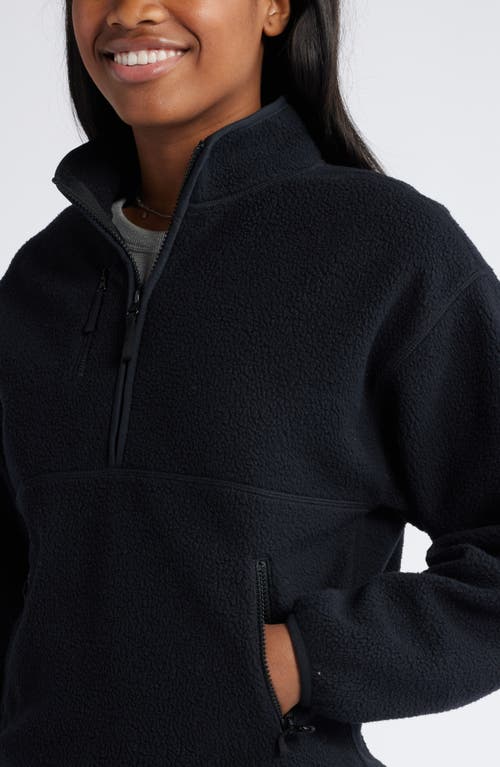 Bp. High Pile Fleece Quarter Zip Pullover In Black