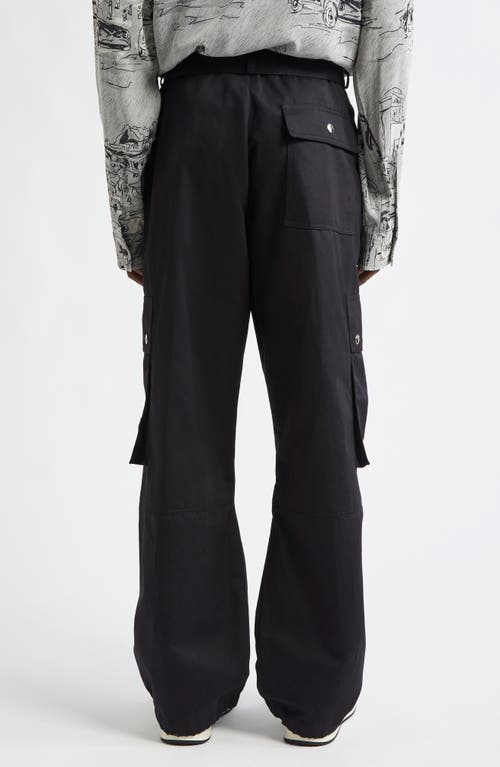 Shop Jacquemus Le Cargo Cotton & Linen Pants In Black