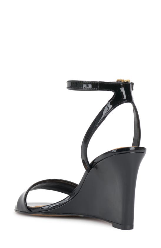 Shop Vince Camuto Jefany Ankle Strap Wedge Sandal In Black Patent
