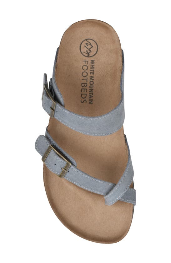 Shop White Mountain Footwear Gracie Double Buckle Sandal In Blue Raspberry/ Suede