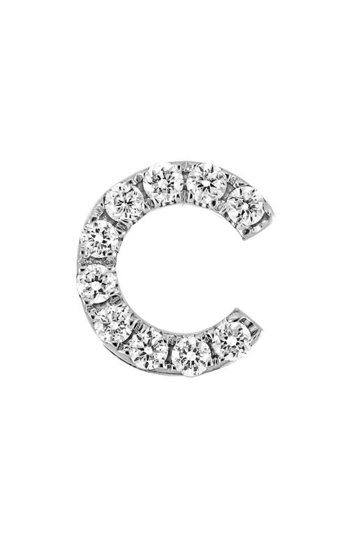 Bony Levy Single Initial Earring In White Gold/c