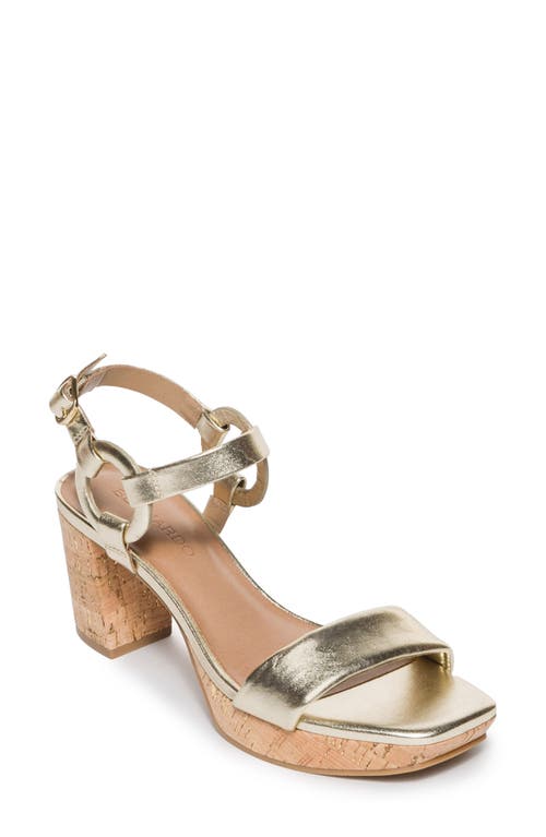 Candace Ankle Strap Platform Sandal in Champagne