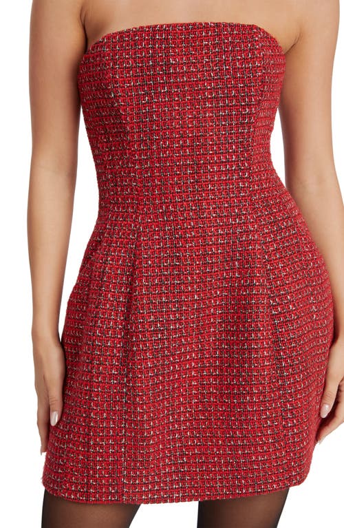 Bardot Karoline Boucle Balloon Dress In Red Check