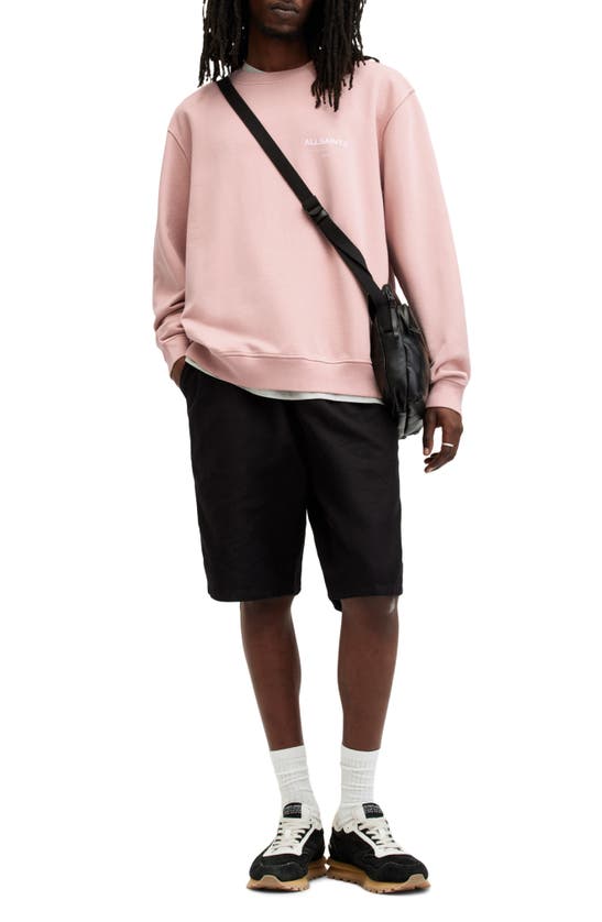Shop Allsaints Access Cotton Graphic Sweatshirt In Bramble Pink
