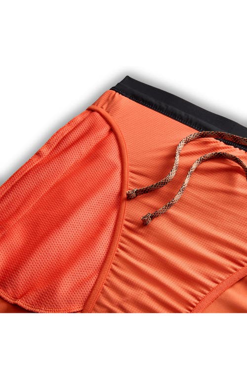 Shop Nike Second Sunrise 5-inch Brief Lined Trail Running Shorts In Vintage Coral/dragon Red