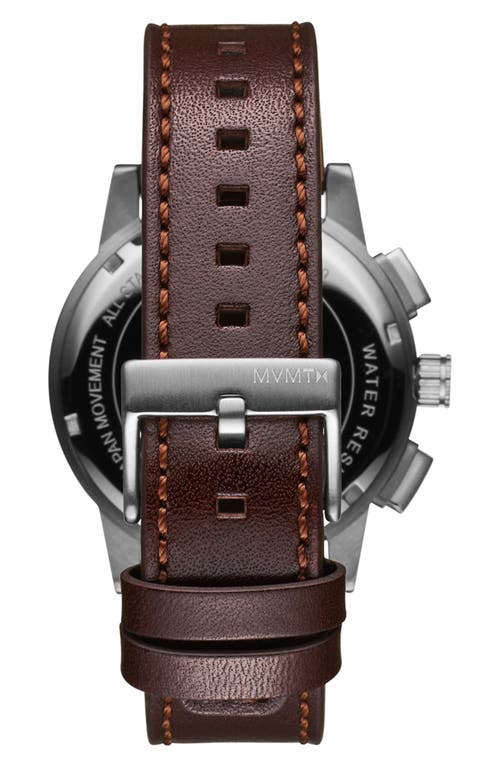 Mvmt Men's Chrono Ii Dark Brown Leather Strap Watch 44mm In Brown Blue