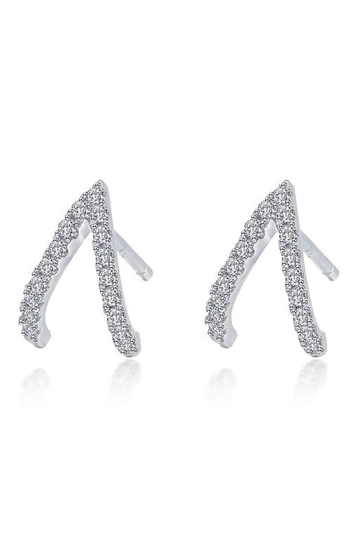 Shop Lafonn Pavé Simulated Diamond V Stud Earrings In Silver