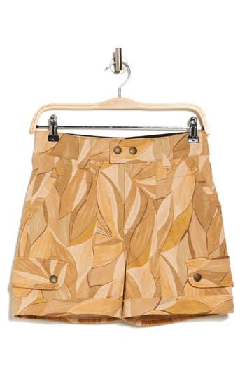 Democracy Patterned Cargo Shorts In Pale Oak Multi