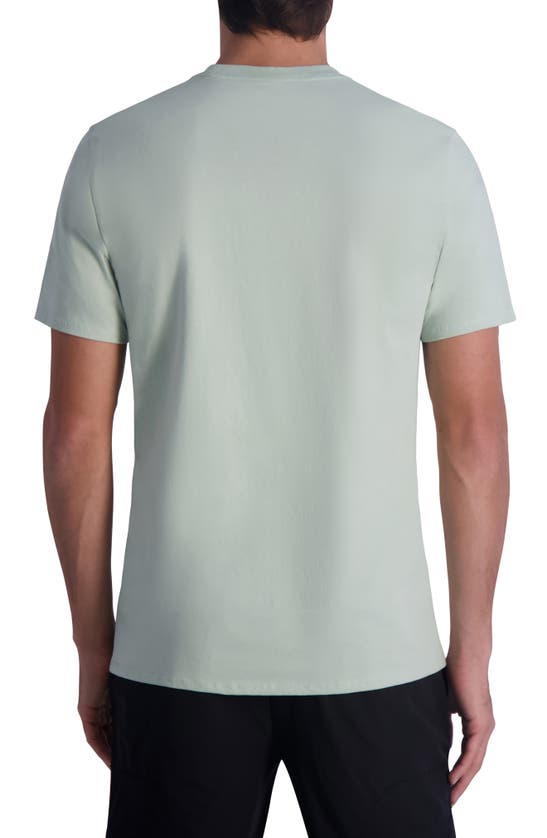 Shop Karl Lagerfeld Paris Flocked Logo Cotton Graphic T-shirt In Mint