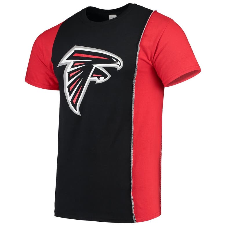 Refried Apparel Men's Black, Red Atlanta Falcons Upcycled Split T-Shirt Black,Red