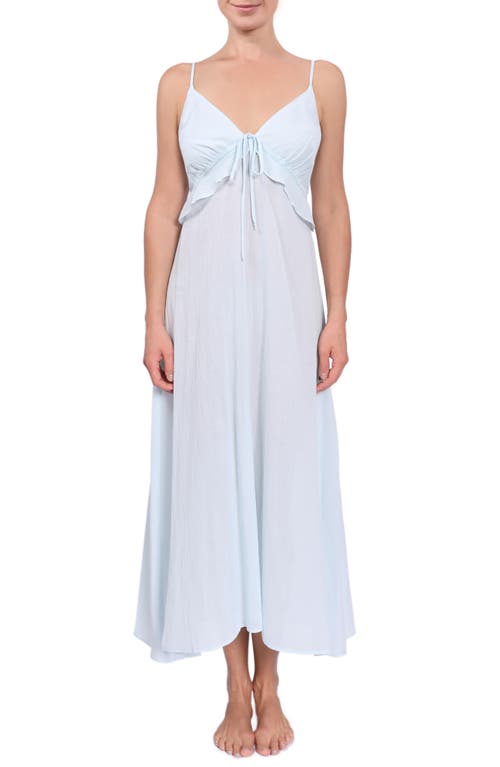 Ruffle Empire Waist Nightgown in Sea Glass Blue