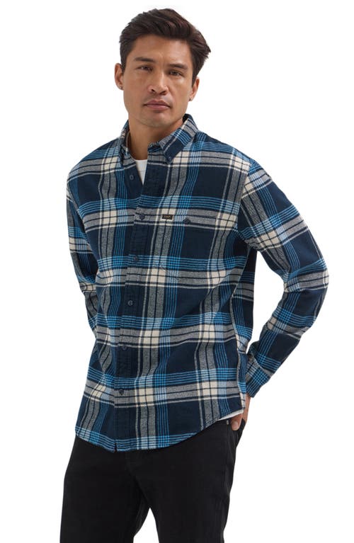 Shop Lee Riveted Relaxed Fit Plaid Flannel Button-down Shirt In Inky Blue