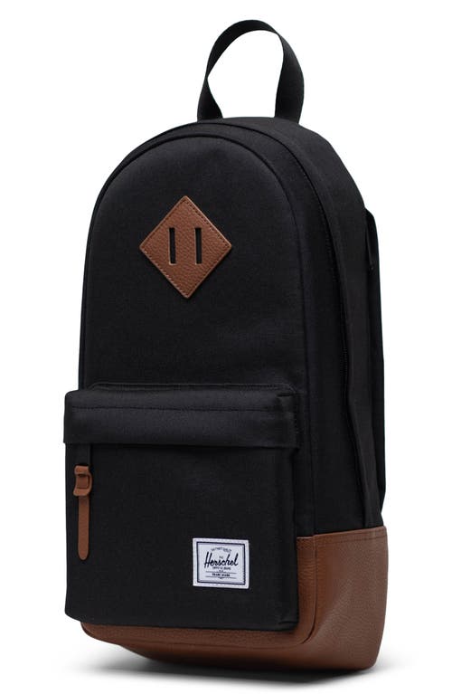 Shop Herschel Supply Co . Heritage Shoulder Bag In Black/tan