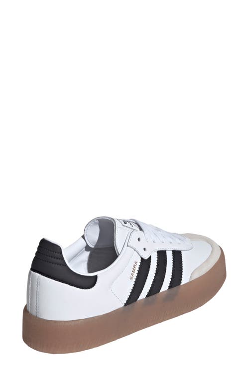 Shop Adidas Originals Adidas Sambae Sneaker In White/core Black/gold Met.