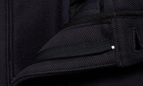 Mango Textured Classic Fit Pants In Dark Navy