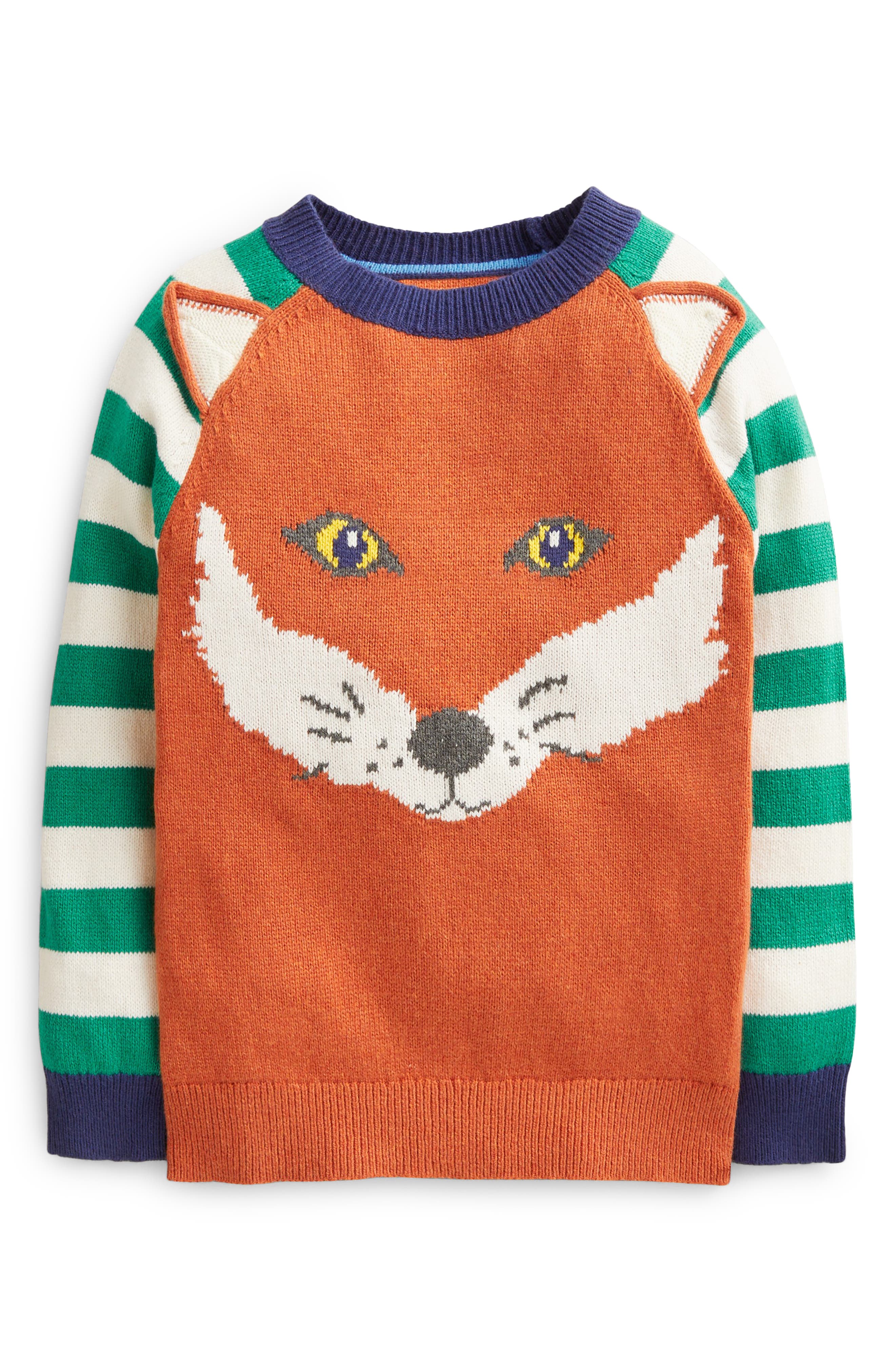 Mini Boden Kids' Hotchpotch Fox Sweater 