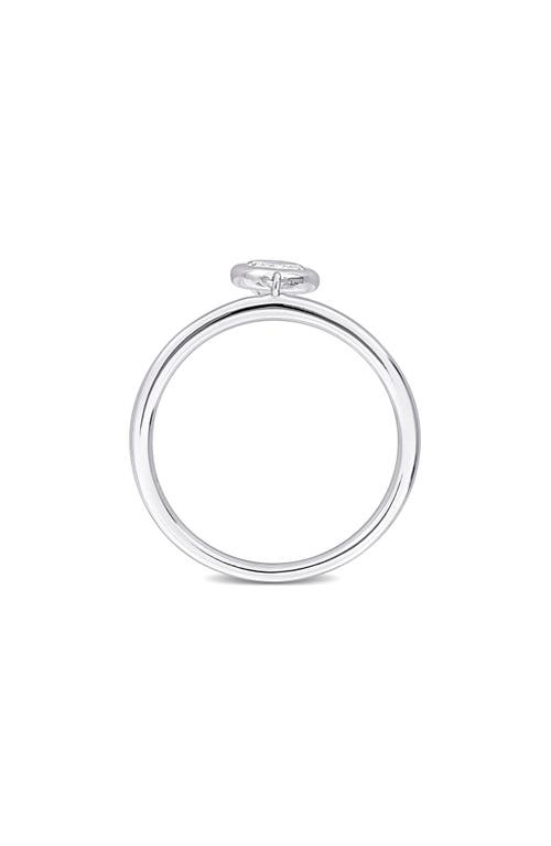 Delmar Lab-created Moissanite Drop Ring In White