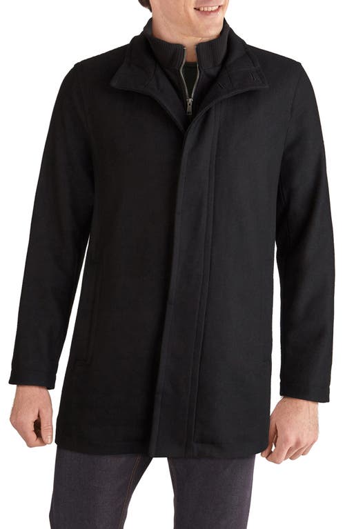 Cole Haan Signature Melton Wool Blend Topcoat in Black