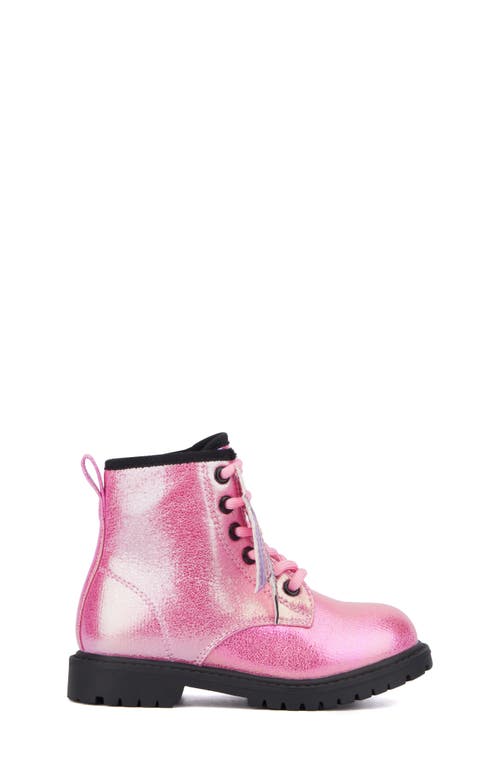 Olivia Miller Kids' Crystal Sky Metallic Combat Boot In Pink