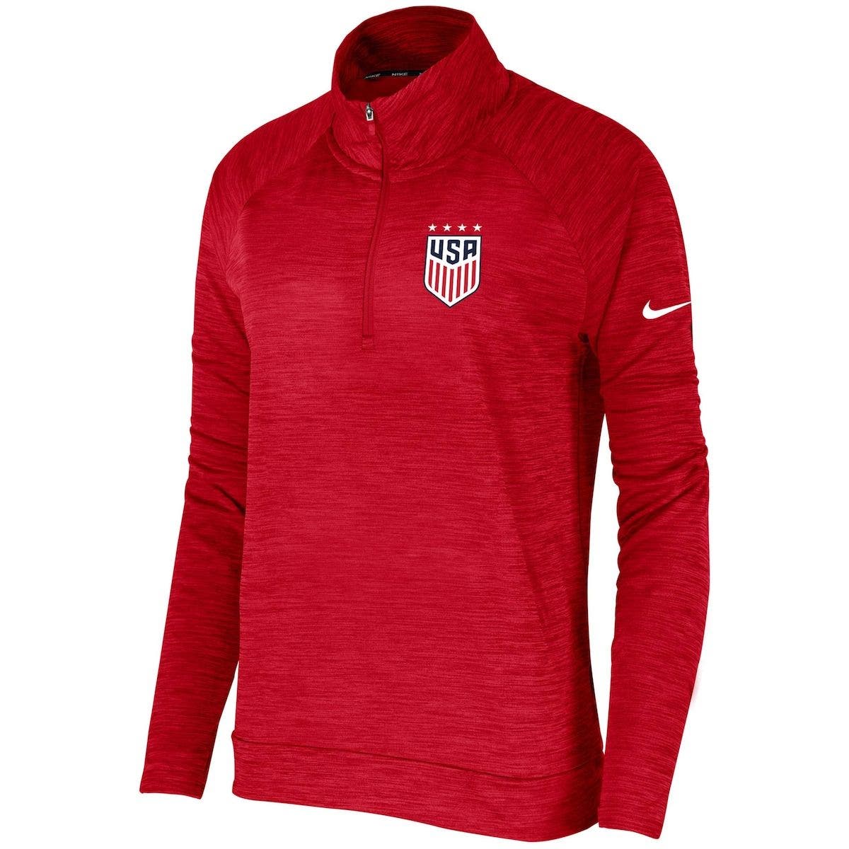 women's nike red quarter zip