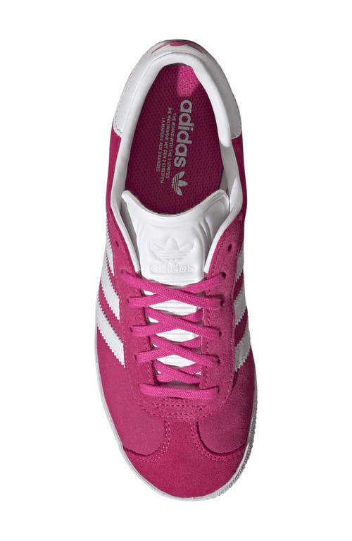 Shop Adidas Originals Adidas Kids' Gazelle Low Top Sneaker In Fuchsia/white/gold Metallic