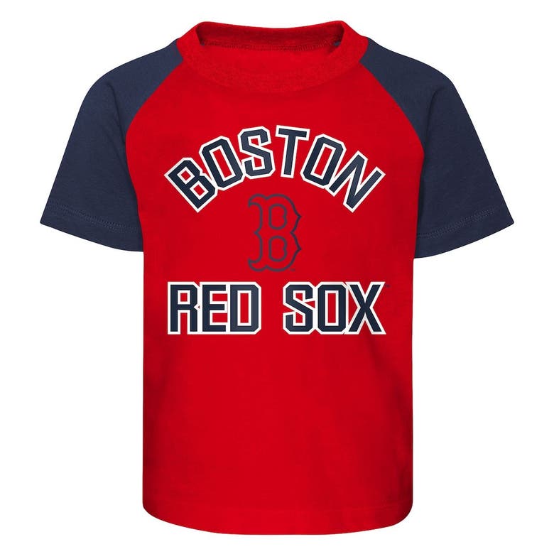 Outerstuff Preschool Boston Red Sox Red/Heather Gray Groundout Baller Raglan T-Shirt & Shorts Set