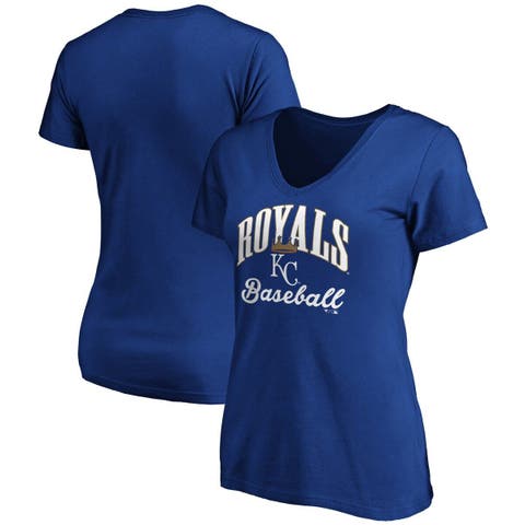 Women's 5th & Ocean by New Era Royal Kansas City Royals Cropped Long Sleeve T-Shirt