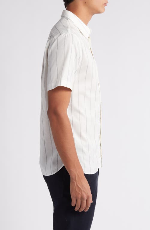 VINCE VINCE SOFT STRIPE SHORT SLEEVE BUTTON-UP SHIRT
