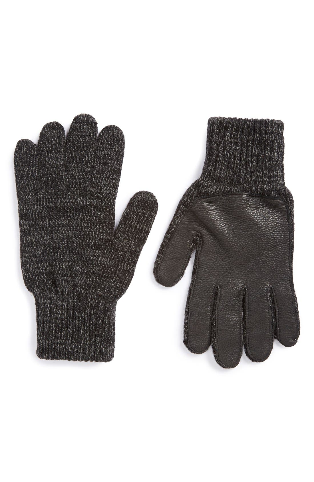 ragg wool gloves leather