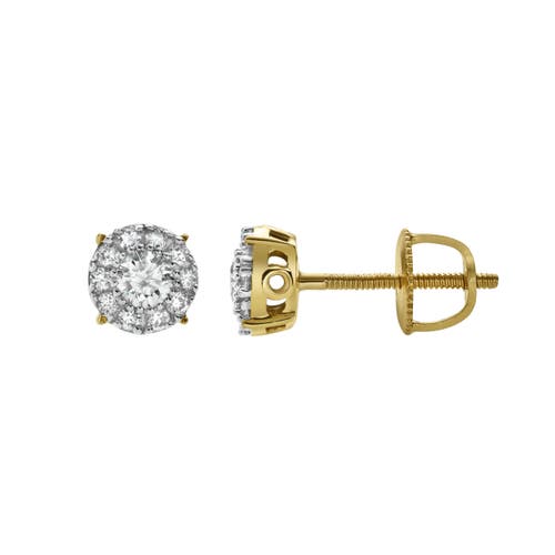 Luvmyjewelry Blazers S 14k Gold Diamond Stud Earrings In 14k Yellow Gold