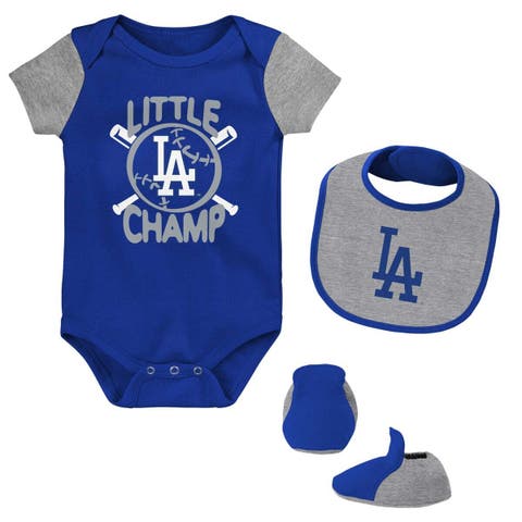 Girls Newborn & Infant Royal Los Angeles Dodgers Play Your Best Bodysuit,  Bib & Booties Set