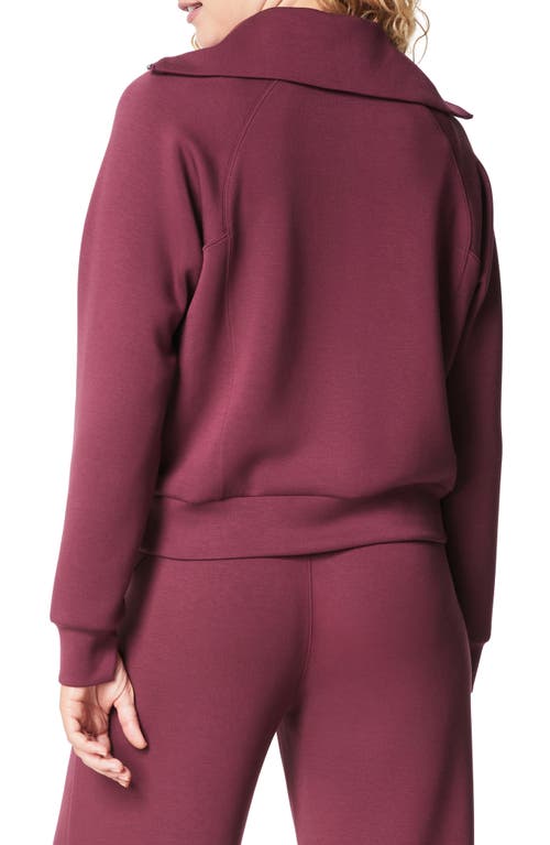 Shop Spanx ® Airessentials Half Zip Sweatshirt In Fig