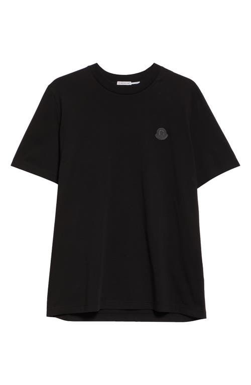 Moncler Soft Cotton Short Sleeve Crew Neck T-shirt In Black