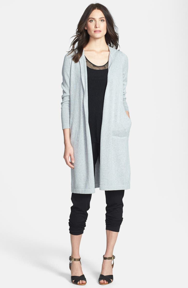 Eileen Fisher Hooded Organic Cotton Long Cardigan | Nordstrom