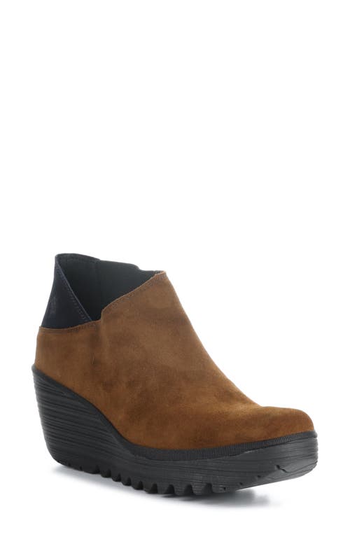 Fly London Yego Wedge Bootie In Brown