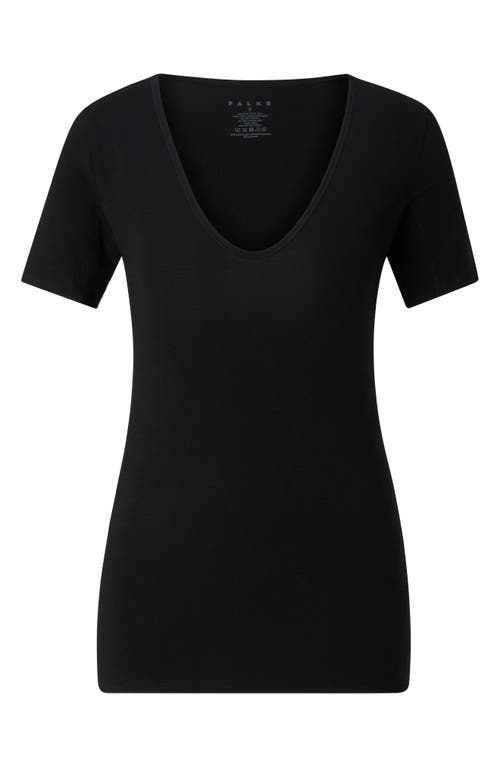 Shop Falke Daily Climate Control Cotton Blend T-shirt In Black