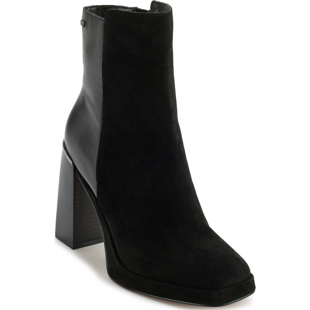 Dkny Felice Square Toe Boot In Black