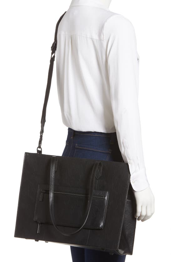 Shop Beis Mini Work Faux Leather Tote In Black