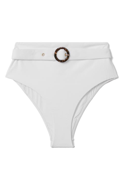 Shop Reiss Danielle Belted High Waist Bikini Bottoms In White