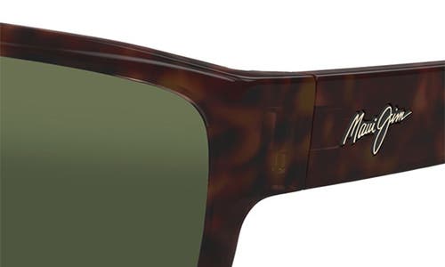 Maui Jim Uila 62mm Oversize Polarizedplus2® Wrap Sunglasses In Matte Dark Havana