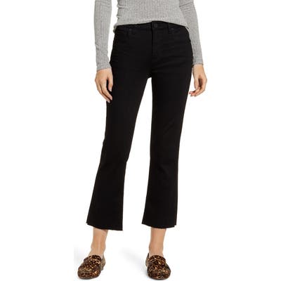 Kut From The Kloth Kelsey High Waist Raw Hem Ankle Flare Jeans, Black