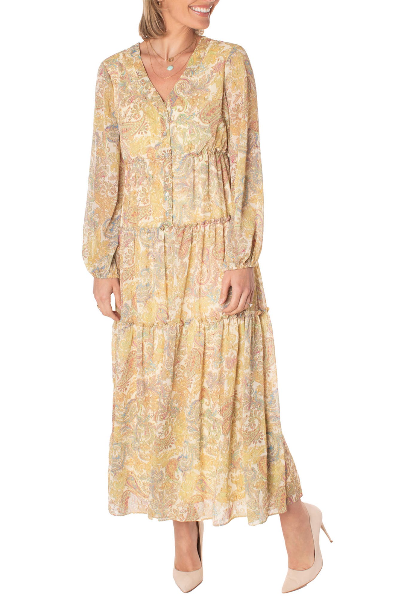 taylor chiffon maxi dress