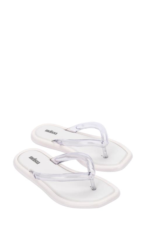 Melissa Airbubble Flip Flop In White/clear