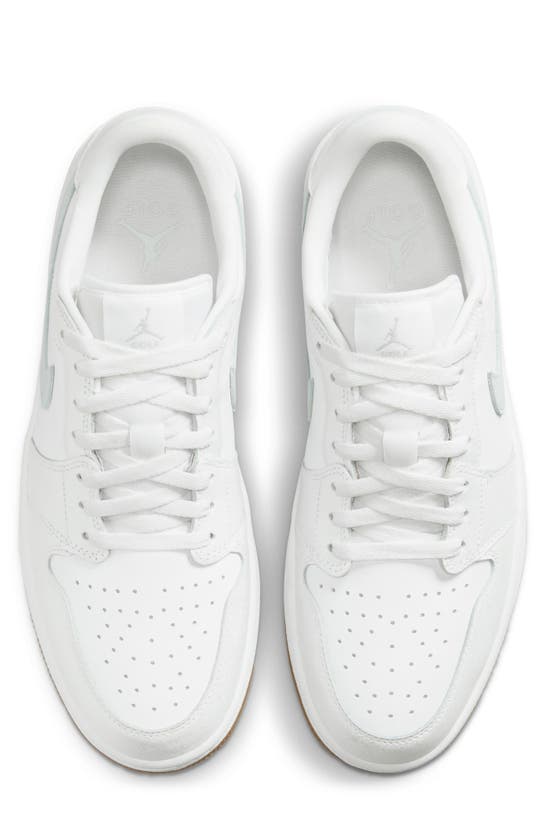 Shop Jordan Air  1 Low Waterproof Golf Shoe In White/ Pure Platinum/ Brown