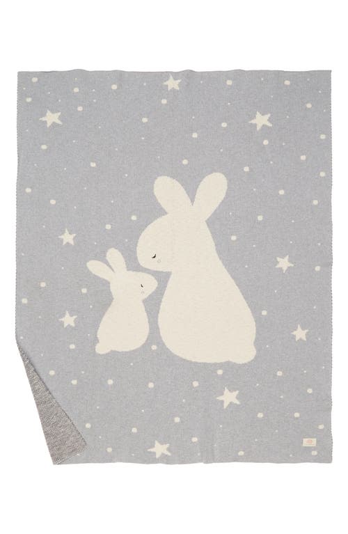 Pink Lemonade Bunny Organic Cotton Baby Blanket In Grey