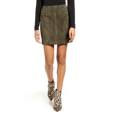 Blanknyc Suede Miniskirt, Brown