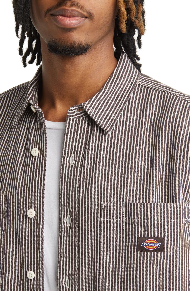 Hickory Relaxed Fit Stripe Button-Down Work Shirt