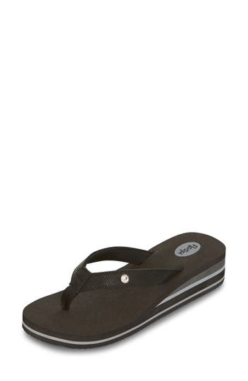 Floopi Flip Flop Wedge Sandal In Black